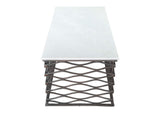 109457 Duchess Coffee Table White & Antique Bronze