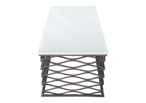 109457 Duchess Coffee Table White & Antique Bronze