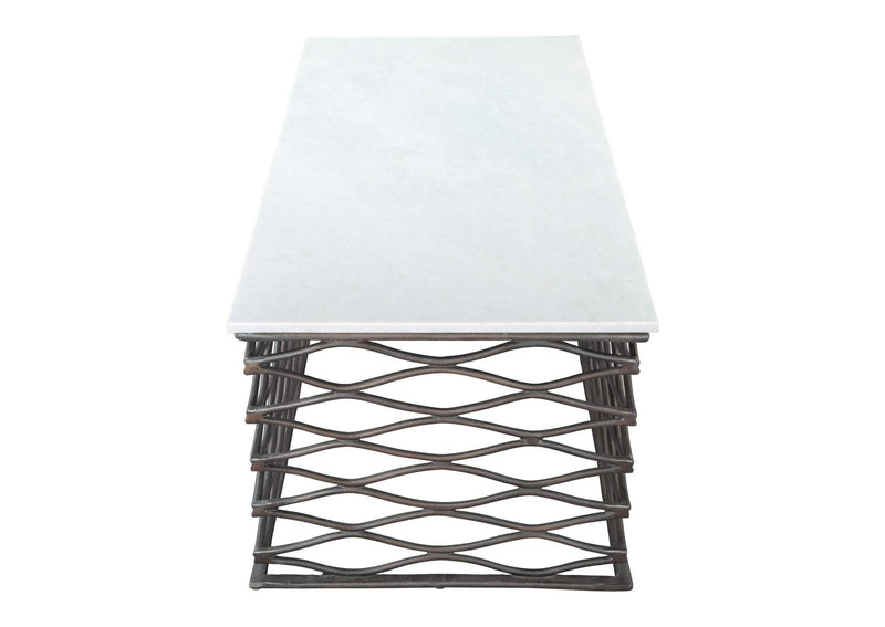 109457 Duchess Coffee Table White & Antique Bronze