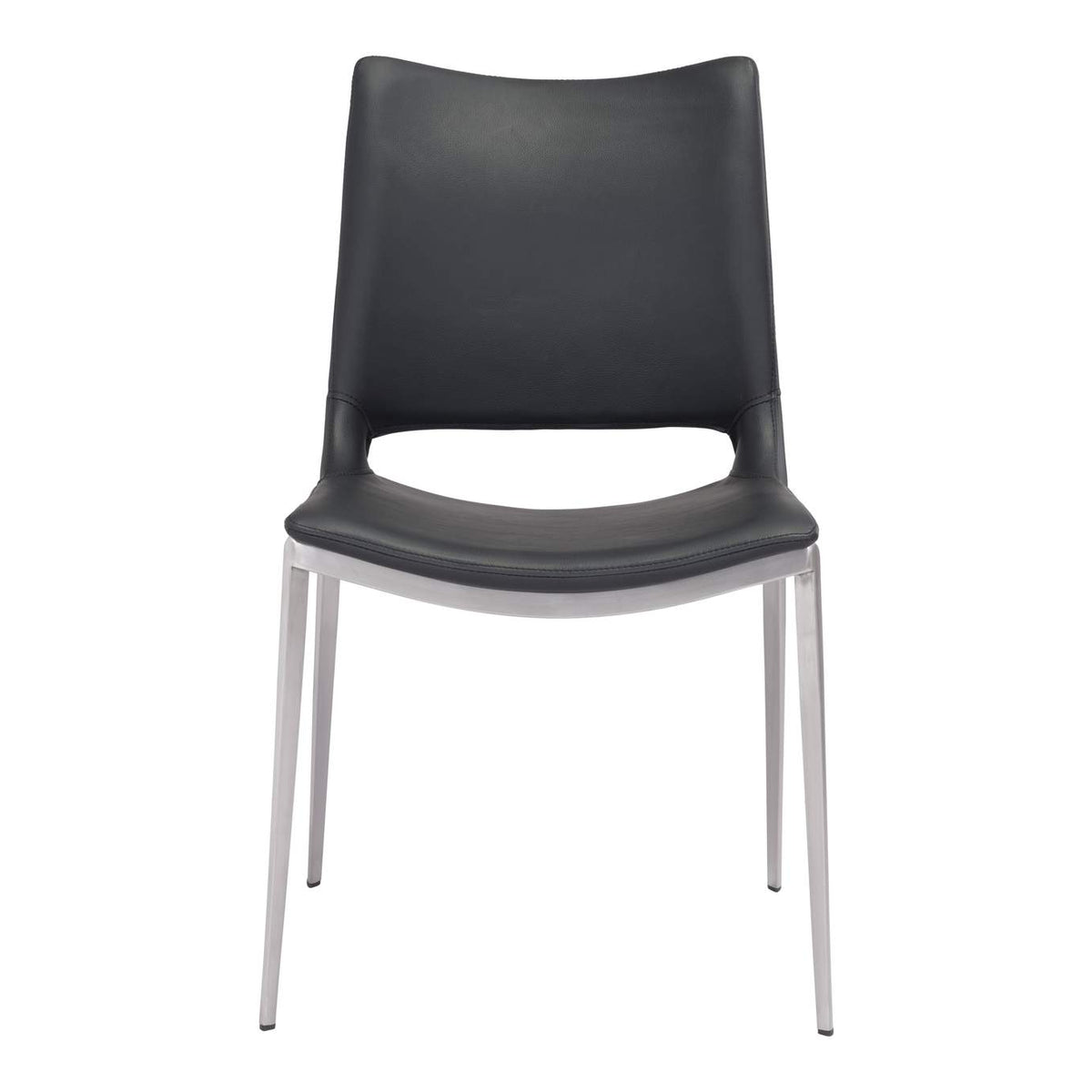 101280 Ace Dining Chair (Set Of 2) Black & Silver