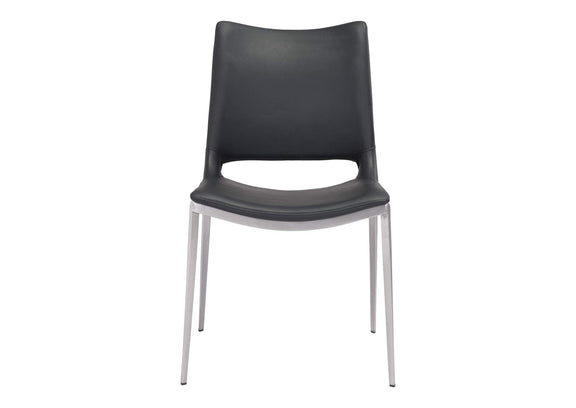 101280 Ace Dining Chair (Set Of 2) Black & Silver