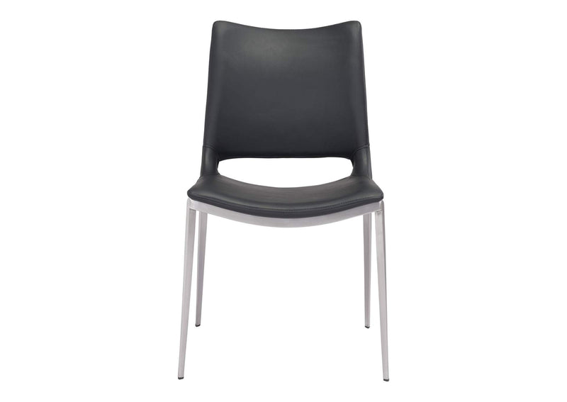 101280 Ace Dining Chair (Set Of 2) Black & Silver