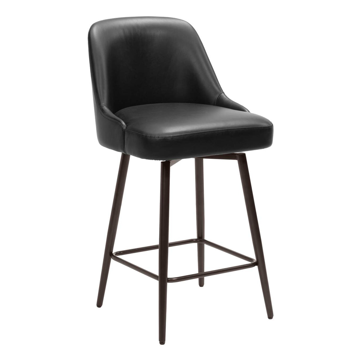 109973 Keppel Swivel Counter Stool Black & Bronze