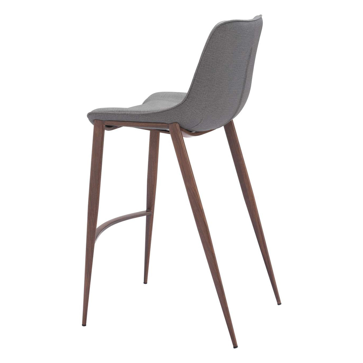 109938 Magnus Barstool (Set Of 2) Slate Gray & Walnut