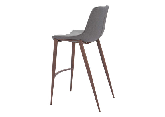 109938 Magnus Barstool (Set Of 2) Slate Gray & Walnut