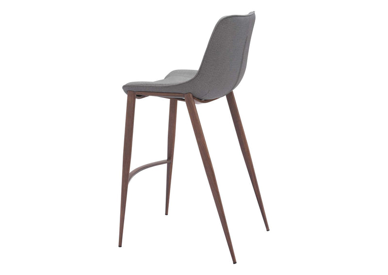 109938 Magnus Barstool (Set Of 2) Slate Gray & Walnut