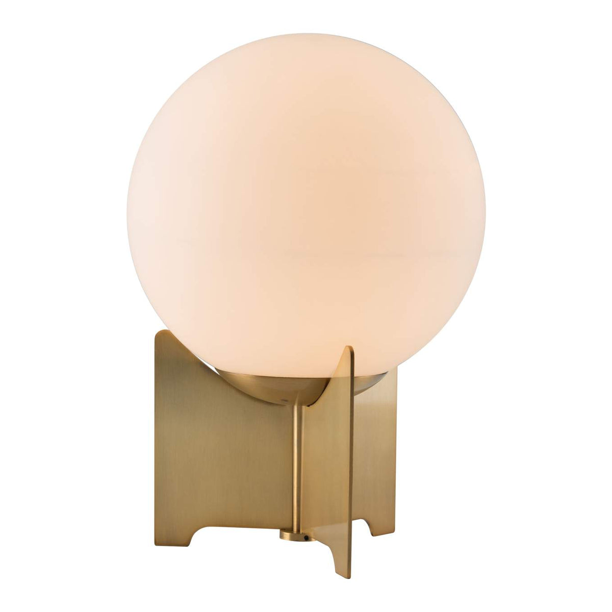 56049 Pearl Table Lamp White & Brass