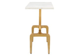 101512 Clement Side Table White & Gold