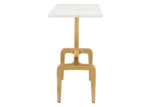 101512 Clement Side Table White & Gold