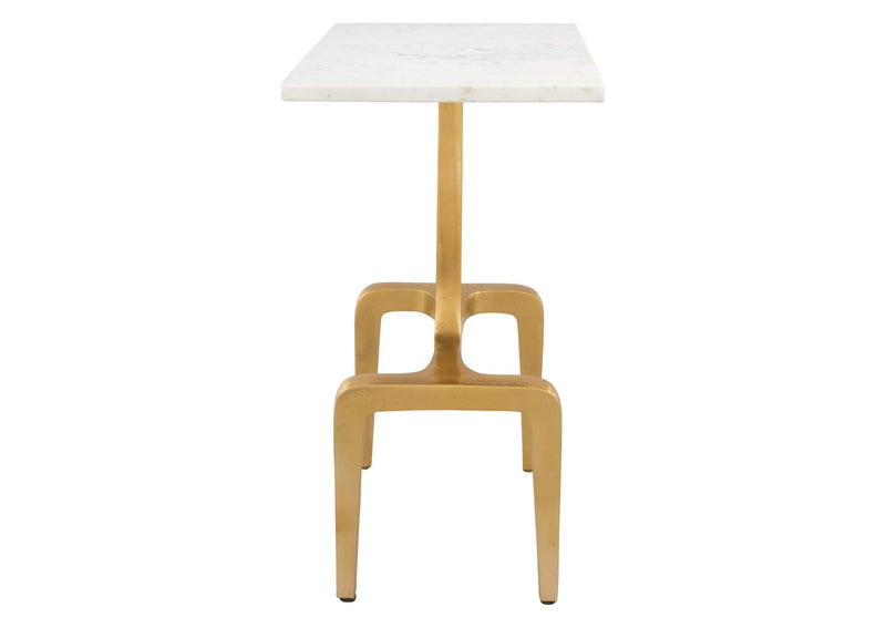 101512 Clement Side Table White & Gold