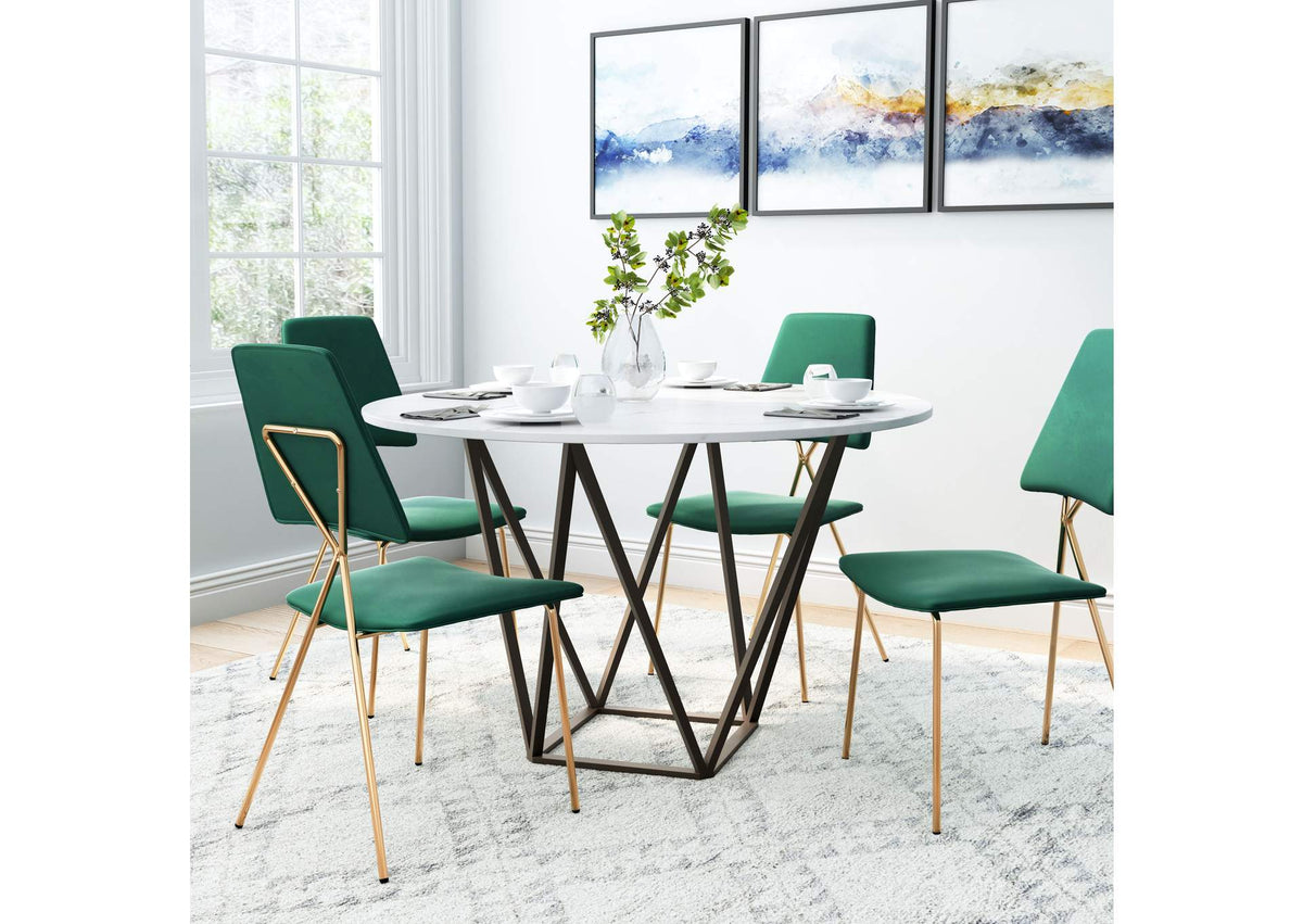 100715 Tintern Dining Table White & Antique Bronze