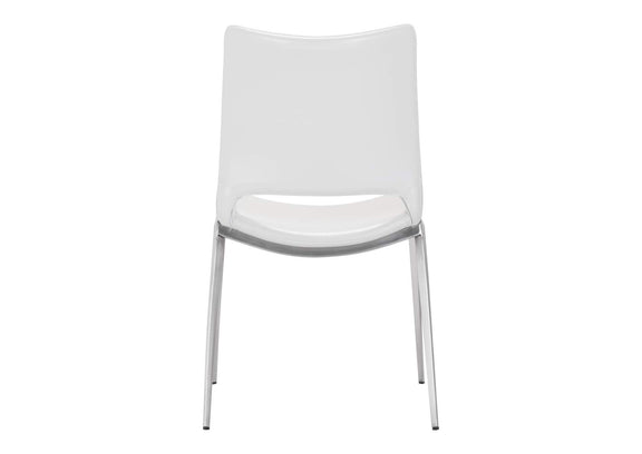 101279 Ace Dining Chair (Set Of 2) White & Silver