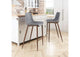 109938 Magnus Barstool (Set Of 2) Slate Gray & Walnut
