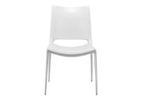 101279 Ace Dining Chair (Set Of 2) White & Silver