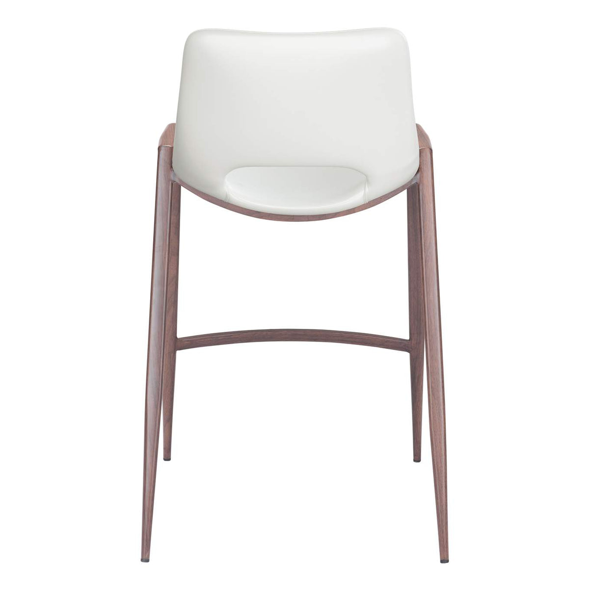 109069 Desi Counter Stool (Set Of 2) White & Walnut