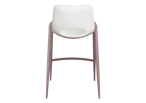 109069 Desi Counter Stool (Set Of 2) White & Walnut