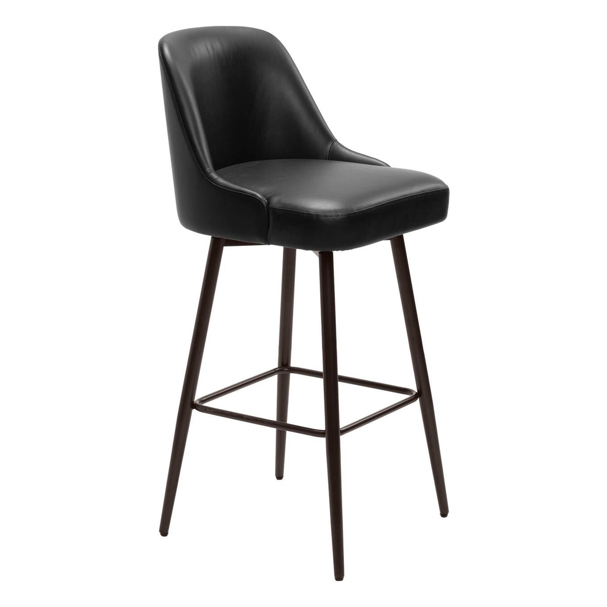 109975 Keppel Swivel Barstool Black & Bronze
