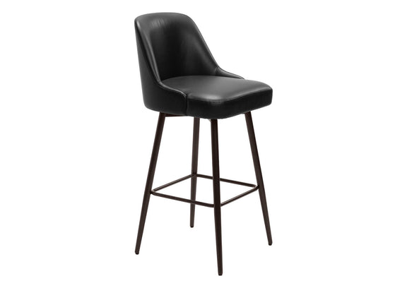 109975 Keppel Swivel Barstool Black & Bronze