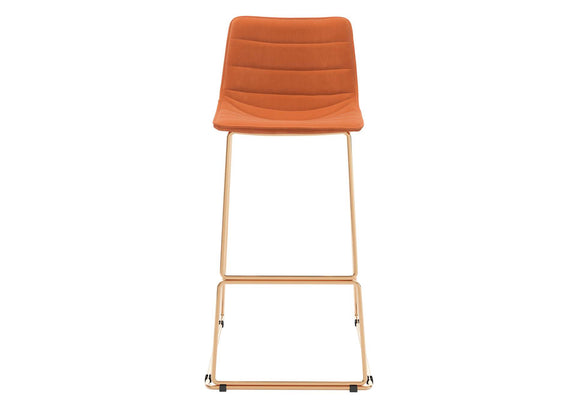 109502 Adele Barstool (Set Of 2) Orange & Gold