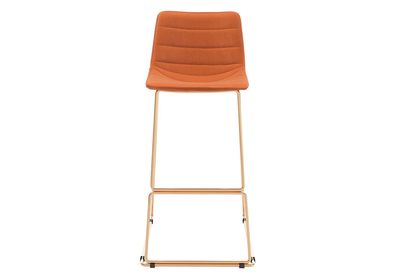 109502 Adele Barstool (Set Of 2) Orange & Gold