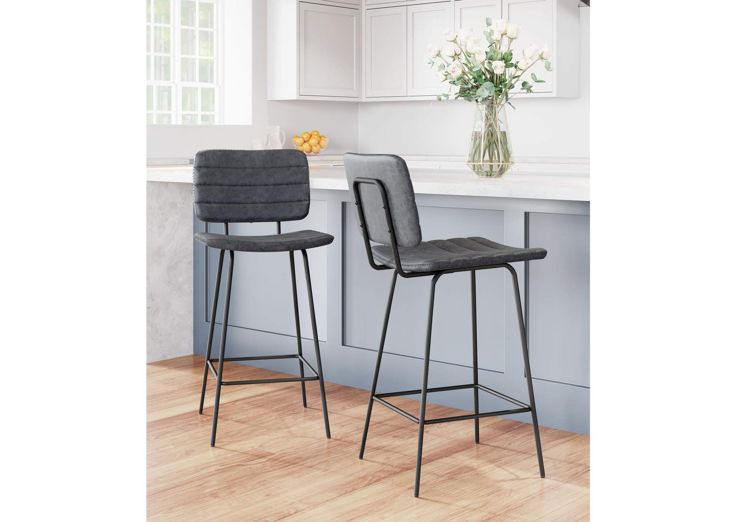 109504 Boston Counter Stool (Set Of 2) Vintage Black