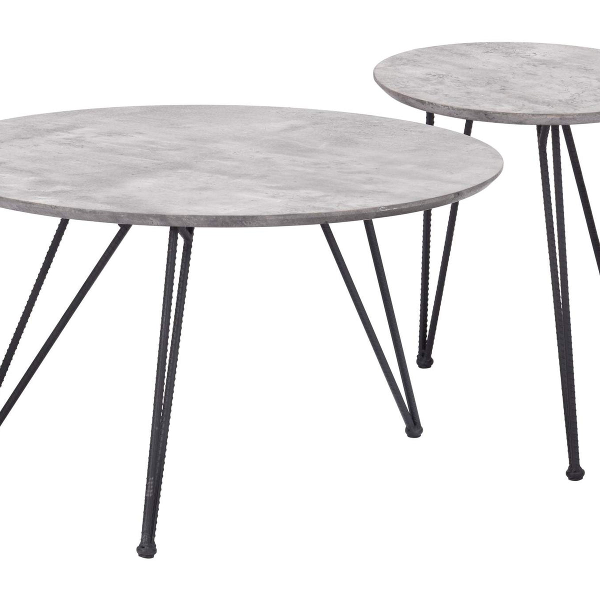 109232 Kerris Coffee Table Set (2-Piece) Gray & Black