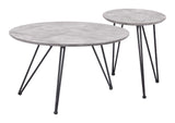 109232 Kerris Coffee Table Set (2-Piece) Gray & Black
