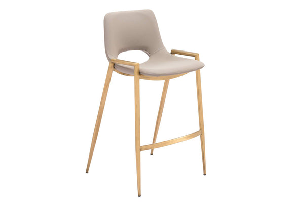 109733 Desi Counter Stool (Set Of 2) Beige & Gold