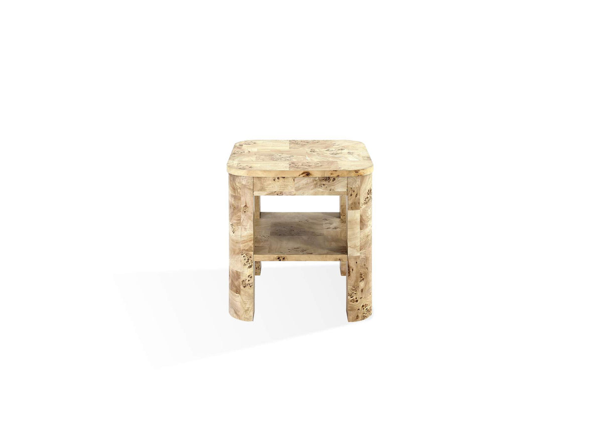 SJWD22 Cosmo Mappa Burl End Table In Amber Kiss