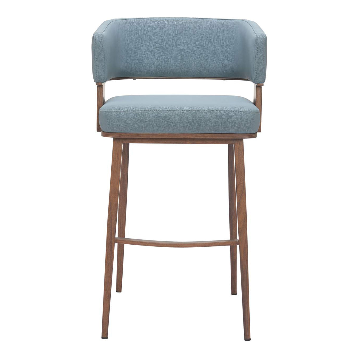 110329 Poise Barstool Azure Gray & Walnut