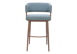 110329 Poise Barstool Azure Gray & Walnut