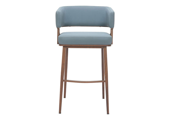 110329 Poise Barstool Azure Gray & Walnut