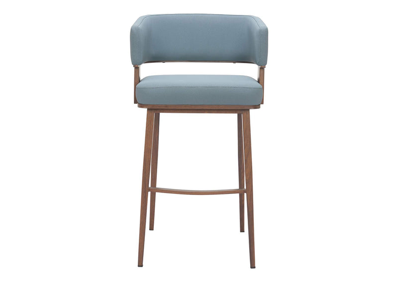 110329 Poise Barstool Azure Gray & Walnut