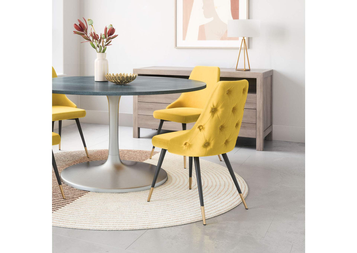 101091 Piccolo Dining Chair (Set Of 2) Yellow