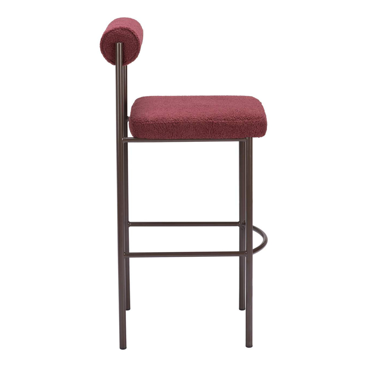 109814 Livorno Barstool (Set Of 2) Red & Bronze