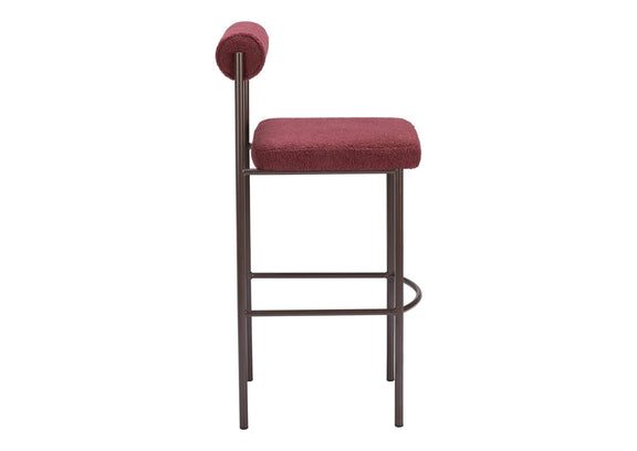 109814 Livorno Barstool (Set Of 2) Red & Bronze