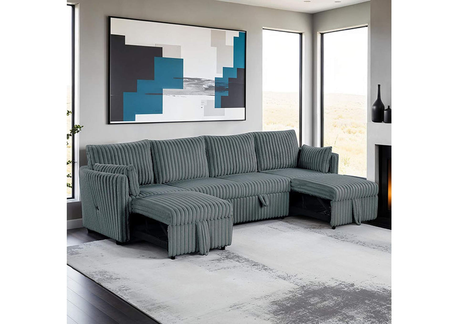Denholme U-Sectional w/ Pull Out