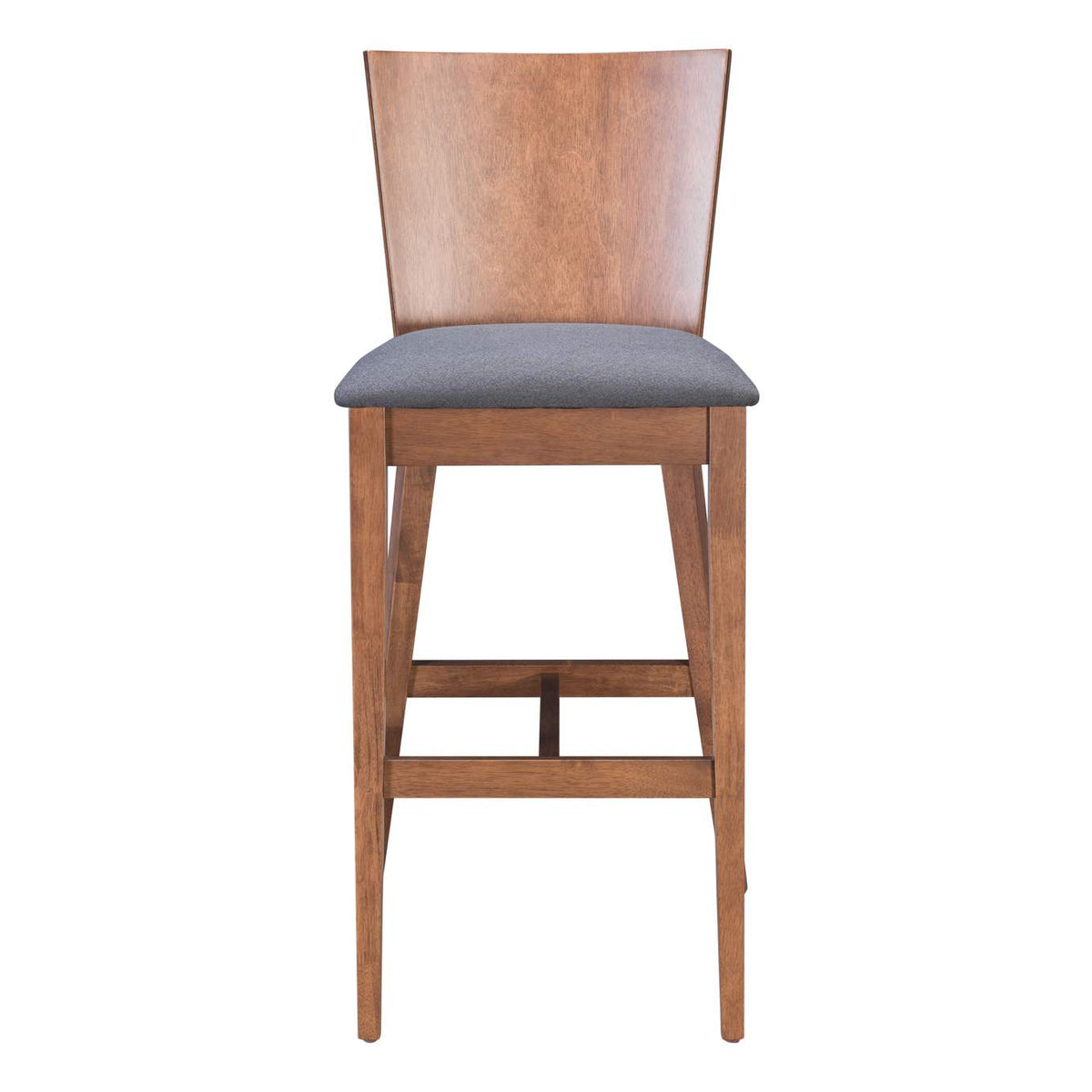 100983 Ambrose Barstool (Set Of 2) Walnut & Dark Gray