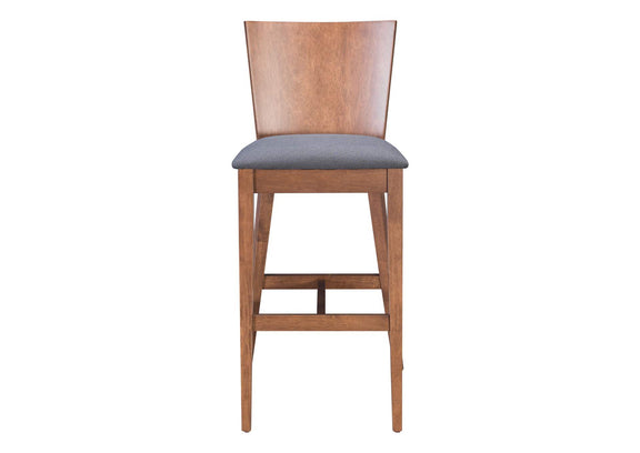 100983 Ambrose Barstool (Set Of 2) Walnut & Dark Gray