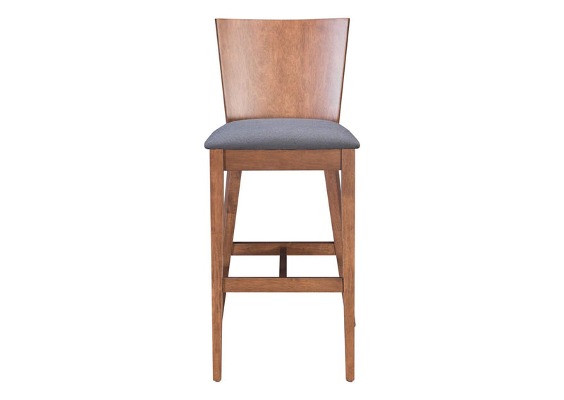 100983 Ambrose Barstool (Set Of 2) Walnut & Dark Gray