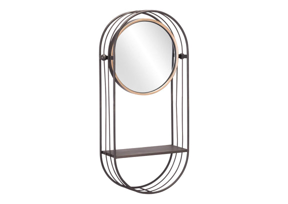 A12234 Saroni Mirror Shelf Antique Gray