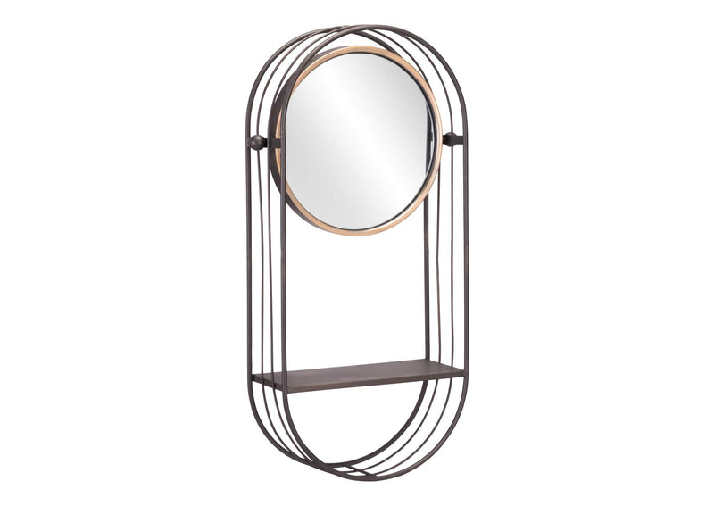 A12234 Saroni Mirror Shelf Antique Gray