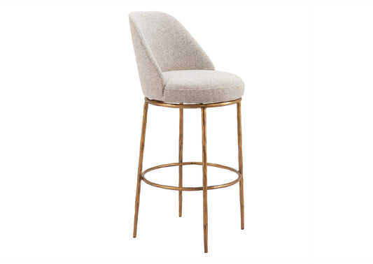 110271 Nordhavn Swivel Barstool Beige & Gold
