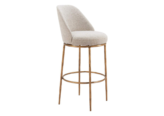 110271 Nordhavn Swivel Barstool Beige & Gold