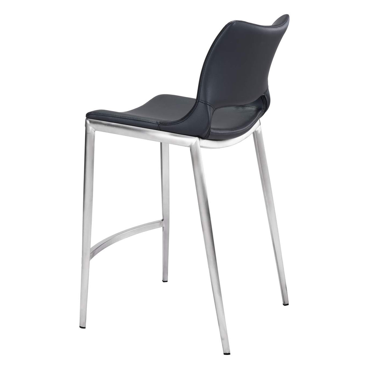 101391 Ace Counter Stool (Set Of 2) Black & Silver