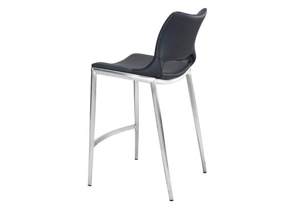 101391 Ace Counter Stool (Set Of 2) Black & Silver