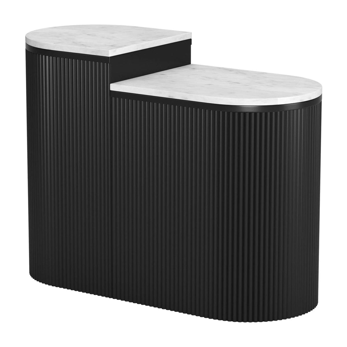 109919 Ormara Side Table Set (2-Piece) White & Black