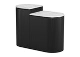 109919 Ormara Side Table Set (2-Piece) White & Black