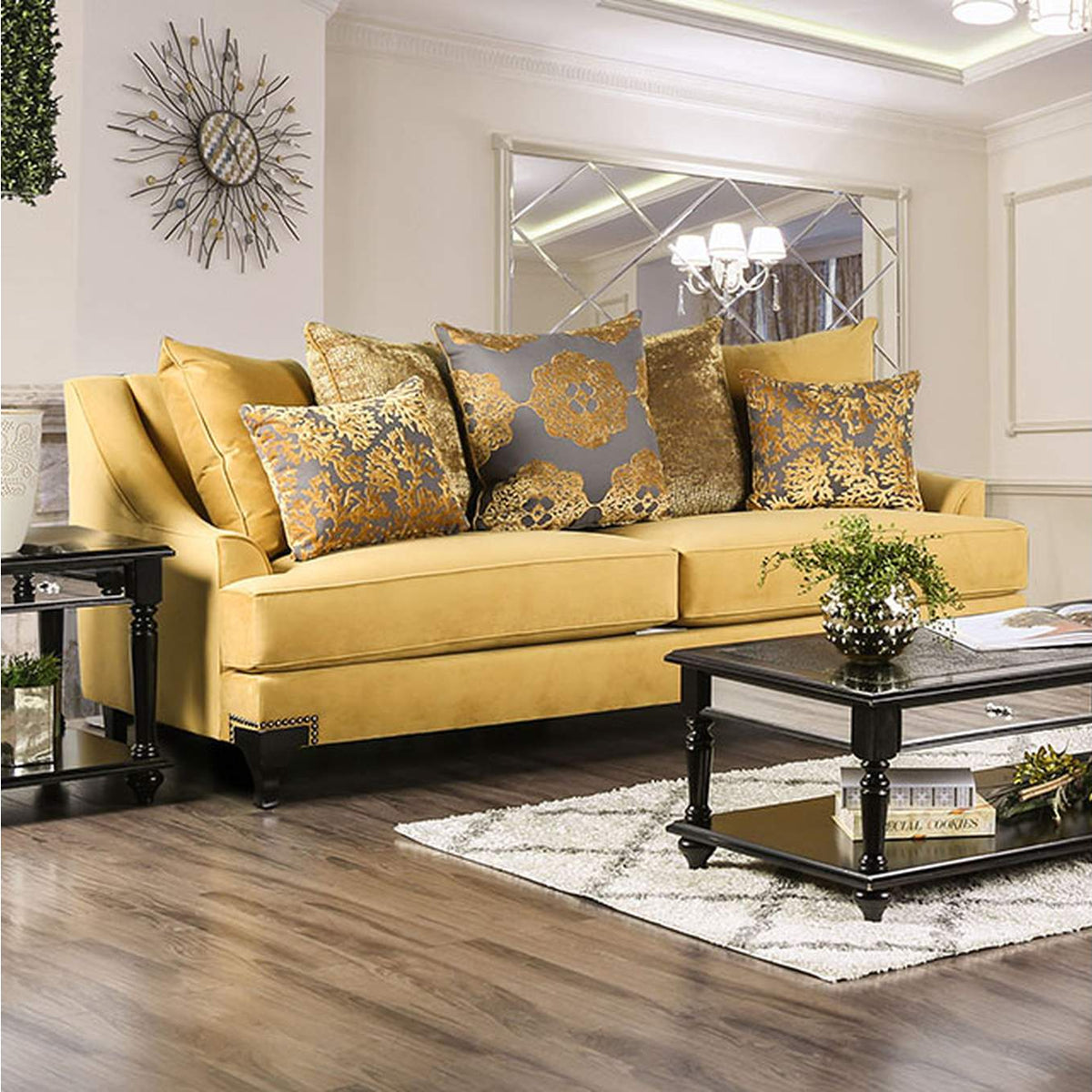 SM2201-SF Viscontti Gold Sofa and Loveseat