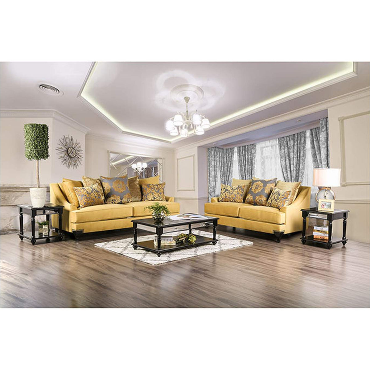 SM2201-SF Viscontti Gold Sofa and Loveseat